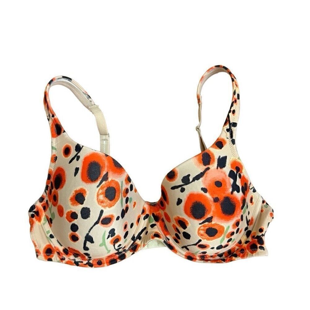 Soma Allura Underwire Bra Nude Poppy Floral Pattern Size 34D